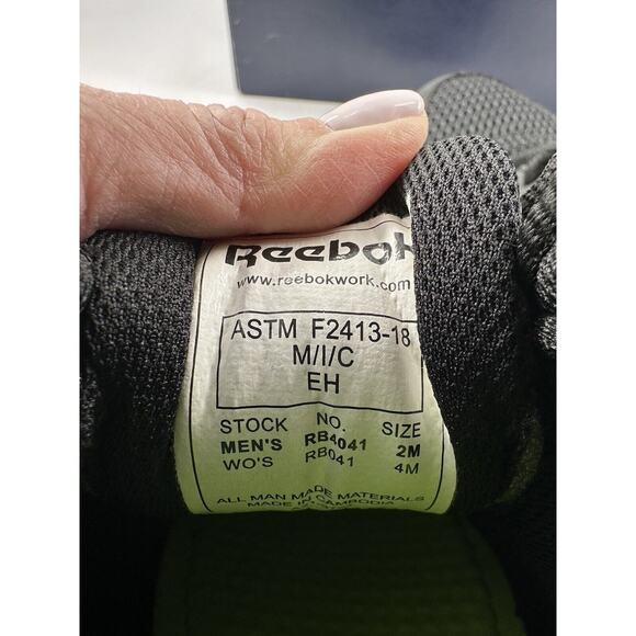 Reebok Sublite $108 Alloy Toe Women Cushion Work Sneaker Shoe RB041 Sz 4 Black - Picture 13 of 13